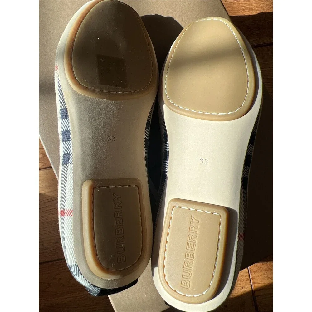 Burberry Mini Grace Logo Detail Check Ballerina Flat (1) - Picture 5 of 8